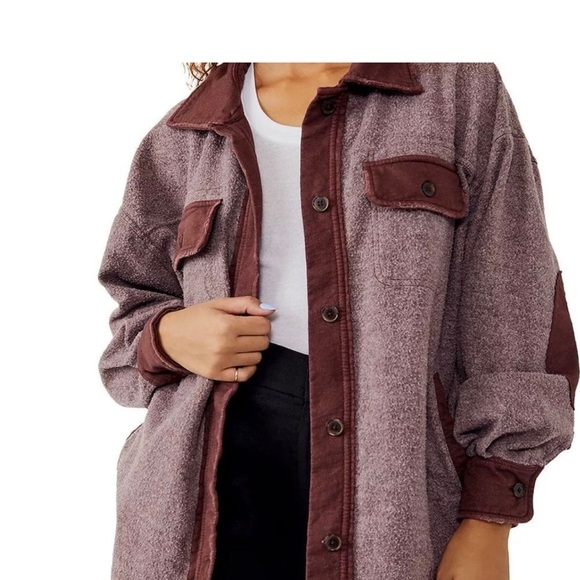 NWOT Free People Ruby Oversized Fleece Jacket Color: Date Night - Picture 3 of 7